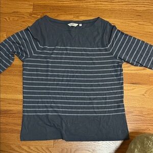 Vineyard Vines Navy and Light Blue Striped Boatneck Sweater